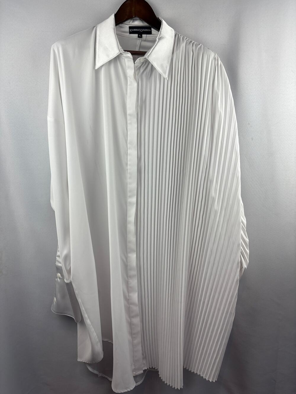 Women’s Kimberly Goldson XL White Button Up Dress